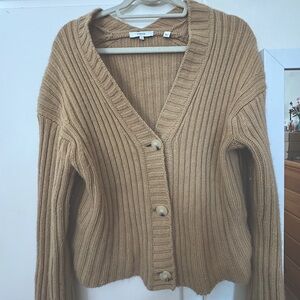 VINCE CHUNKY RIB WOOL & CASHMERE-BLEND CARDIGAN